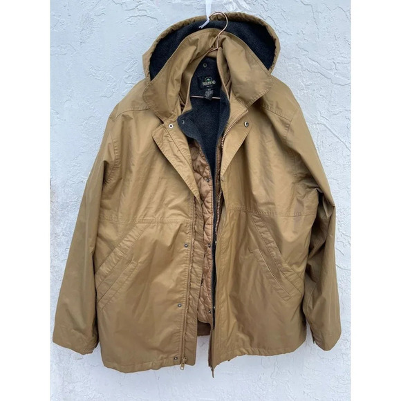 Redhead Mens Long Sleeve Quilted Double Hoodie Jacket Brown Sz XXL - Picture 1 of 14